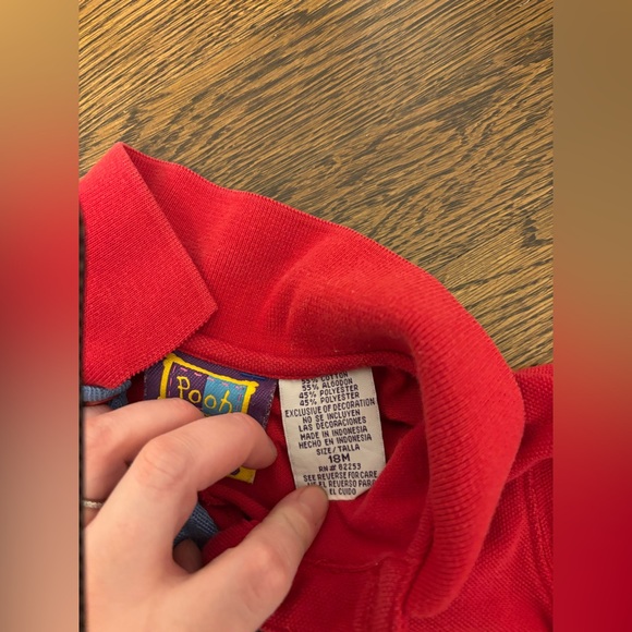 Vintage Disney Winnie the Pooh Baby Romper Red Blue Size 18 Months - Picture 4 of 6